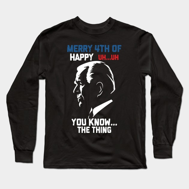 Funny Joe Biden Merry 4th Of July Long Sleeve T-Shirt by EvetStyles